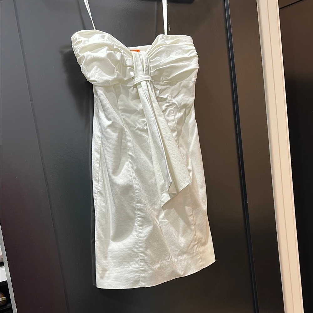 BCBG White Strapless Dress
